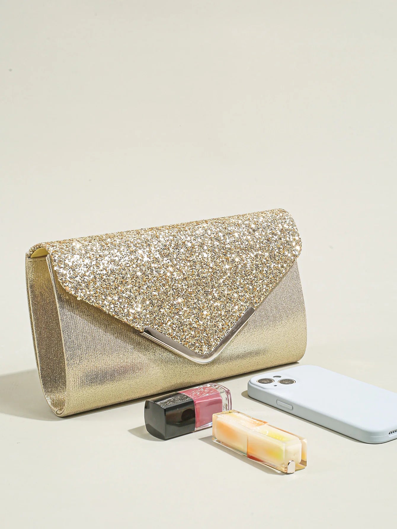 Women Evening Envelope Handbag Prom Sequin Clutch Purse chain Shoulder Cross Body Bag For Party