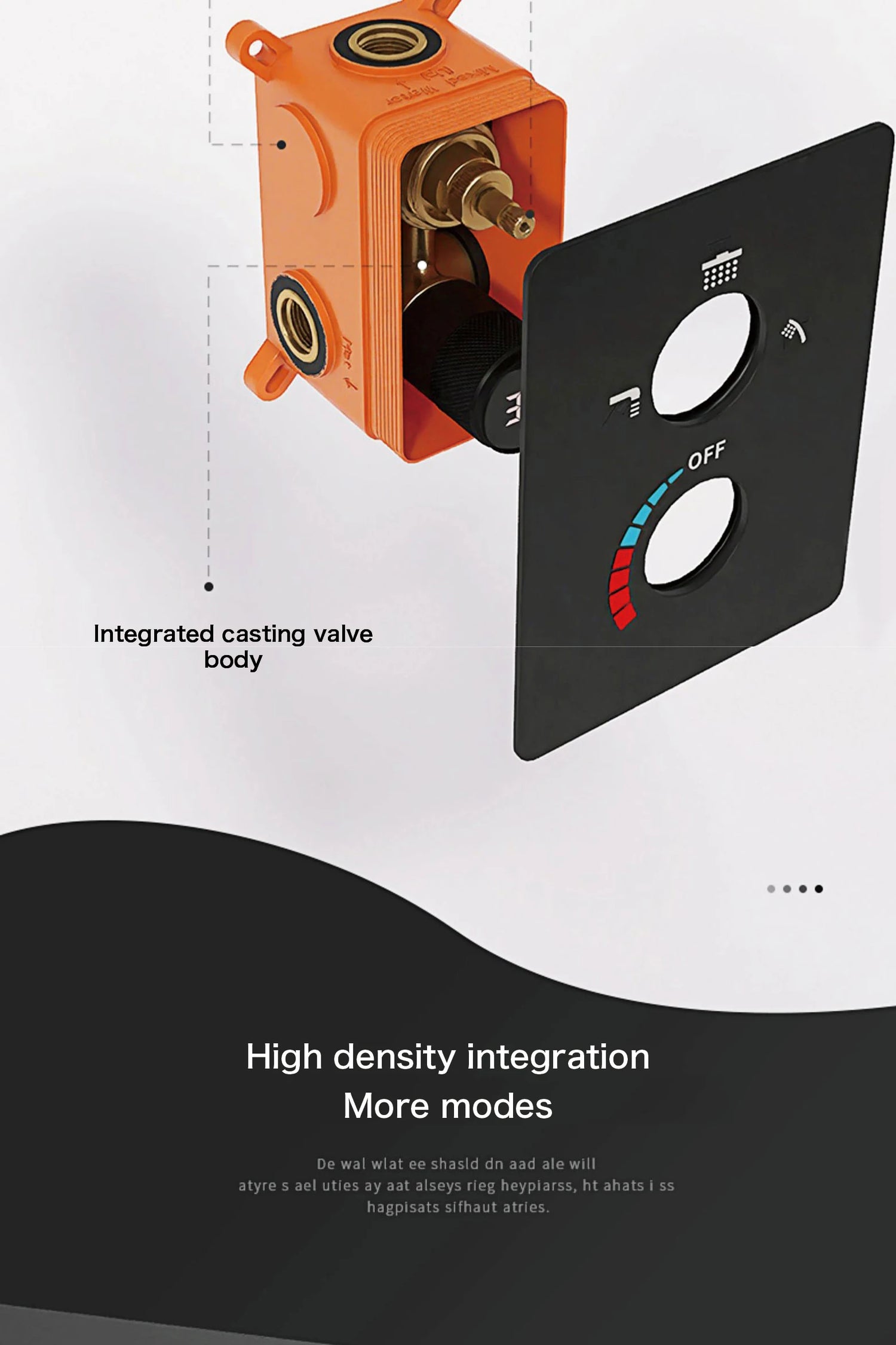 Luxury black shower system with wall mounted design LED digital display for dual control of hot & cold Simple bathroom Tap