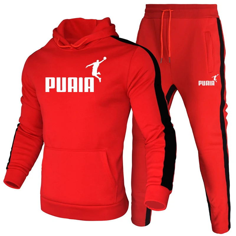 Men Tracksuit Hoodie Sweatpants Fall Winter Daily Casual Sporty Jogging Suit Gym Fitness Hooded Sweatshirt Outfits Men&