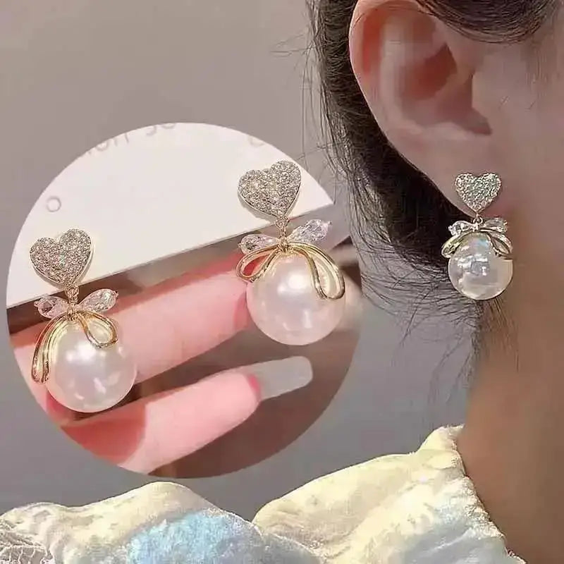925 Silver Needle Korean Fashion Pearl Tassel Earrings For Women Jewelry 2025 Trending New Luxury Women&