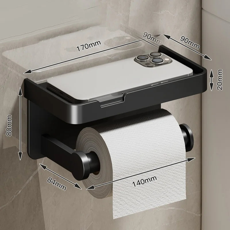 Toilet phone holder, toilet tissue box, wall mounted storage rack, toilet waterproof tissue tube holder