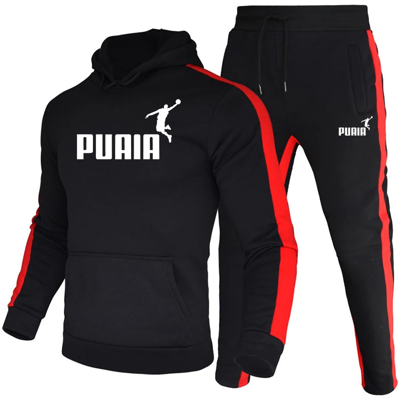 Men Tracksuit Hoodie Sweatpants Fall Winter Daily Casual Sporty Jogging Suit Gym Fitness Hooded Sweatshirt Outfits Men&