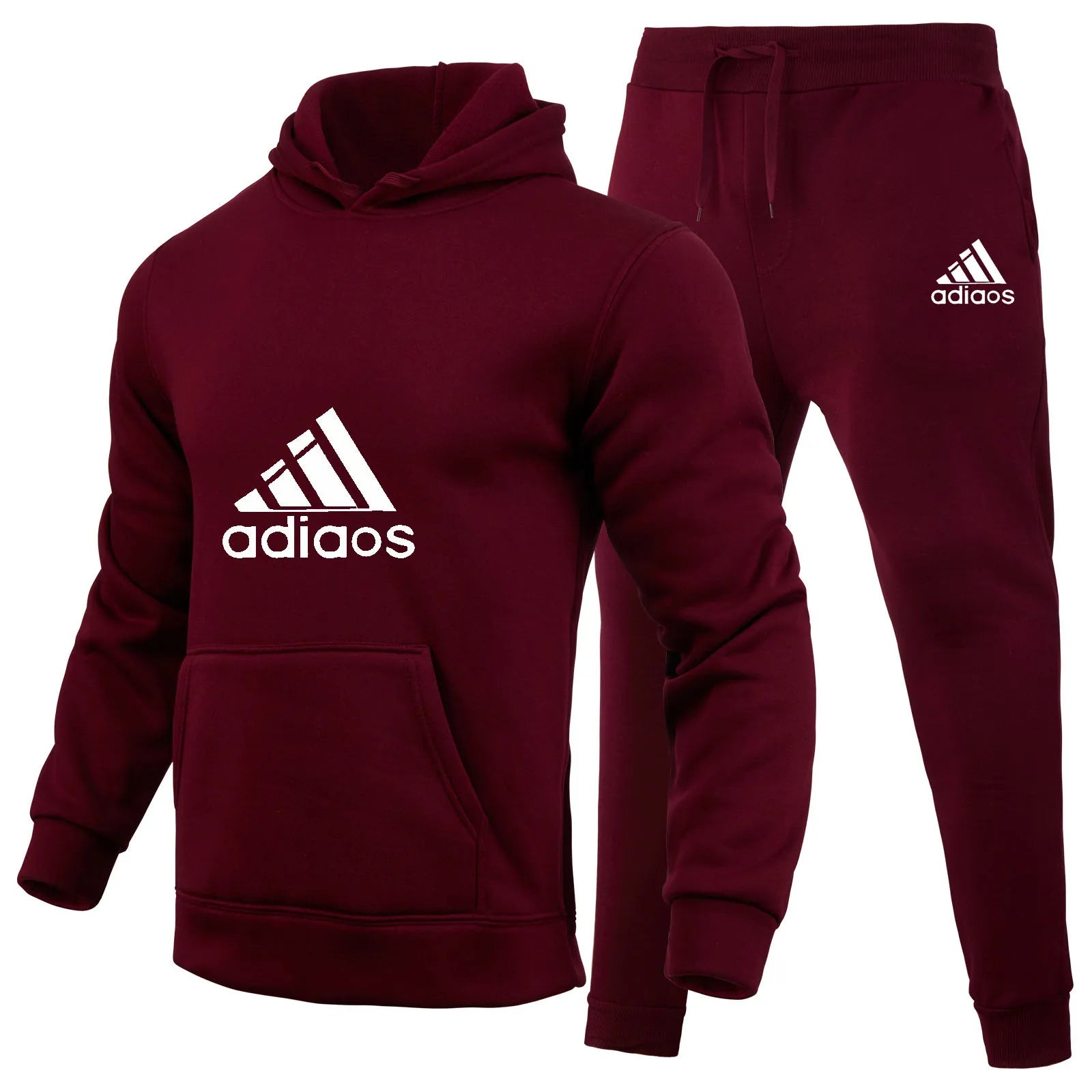 Stylish and trendy fitness jogging loose sportswear set of 2-piece pullover hoodie and long pants for men in autumn and winter