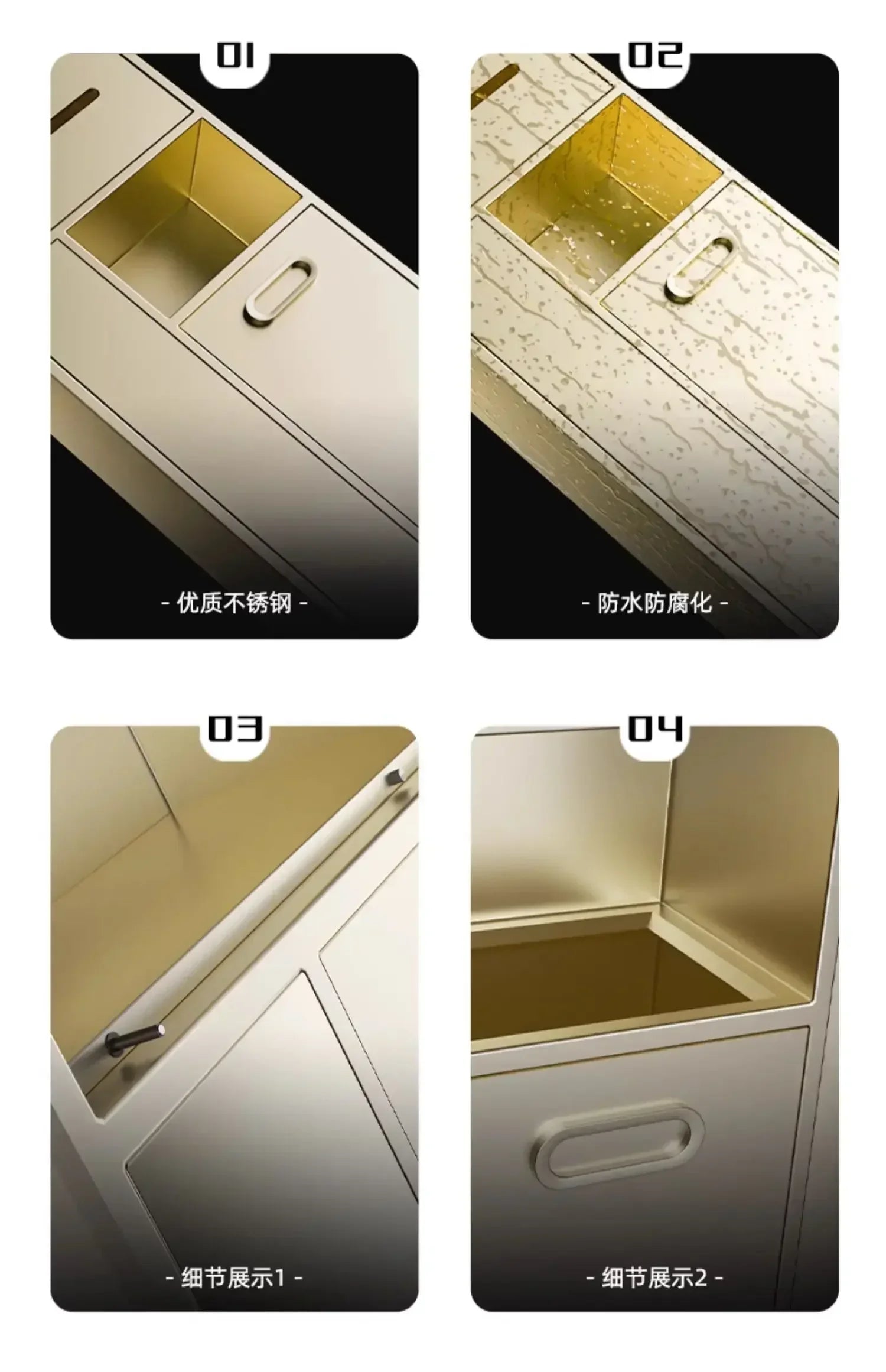 Stainless Steel Niche Bathroom Metal Embedded Trash Can Cabinet Finished Toilet Side Tissue Storage Rack