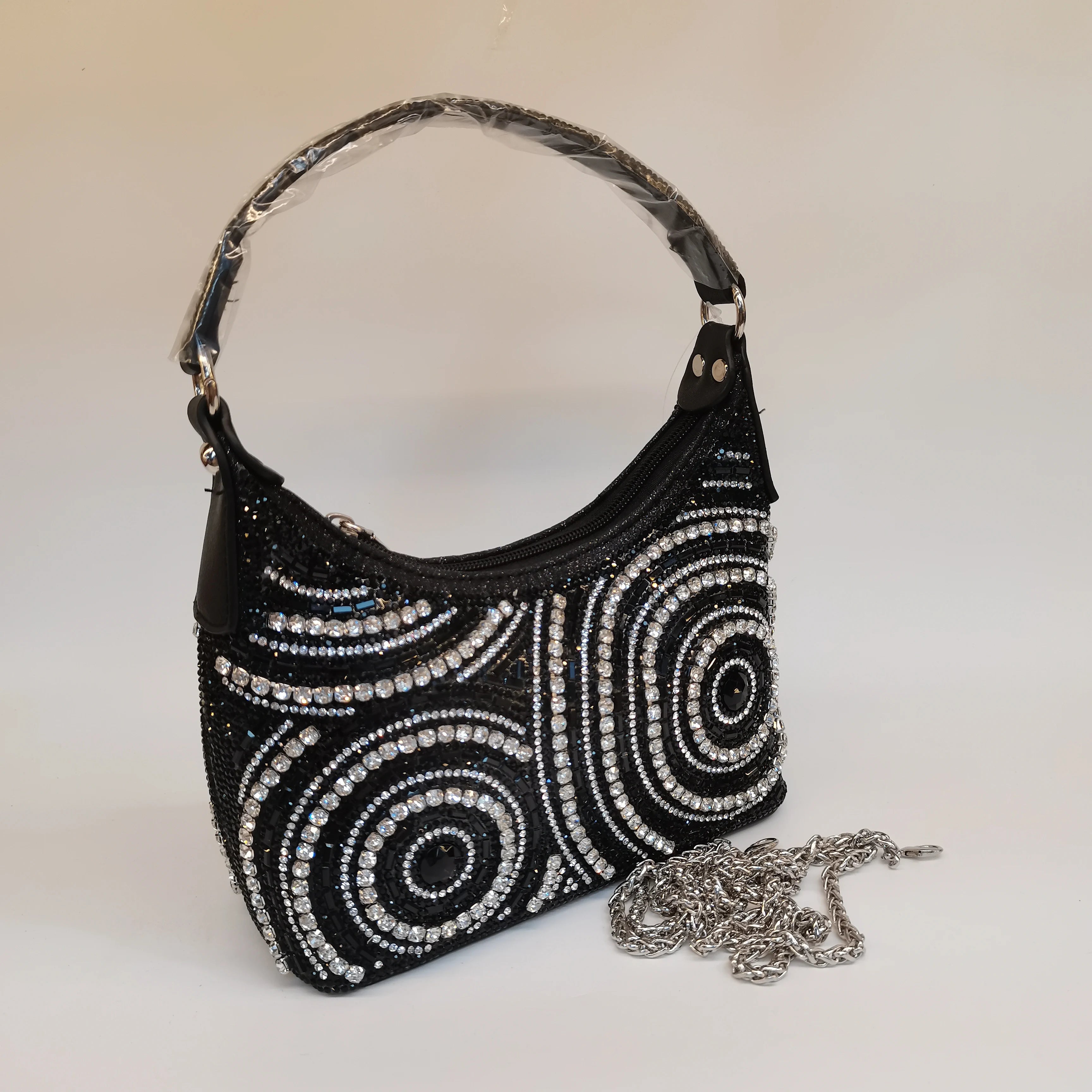 Hot Popular Women Rhinestone Evening Bag New Fashion Handbag Clutch Embellished Long Chain Bag Casual Bag F5-405-1