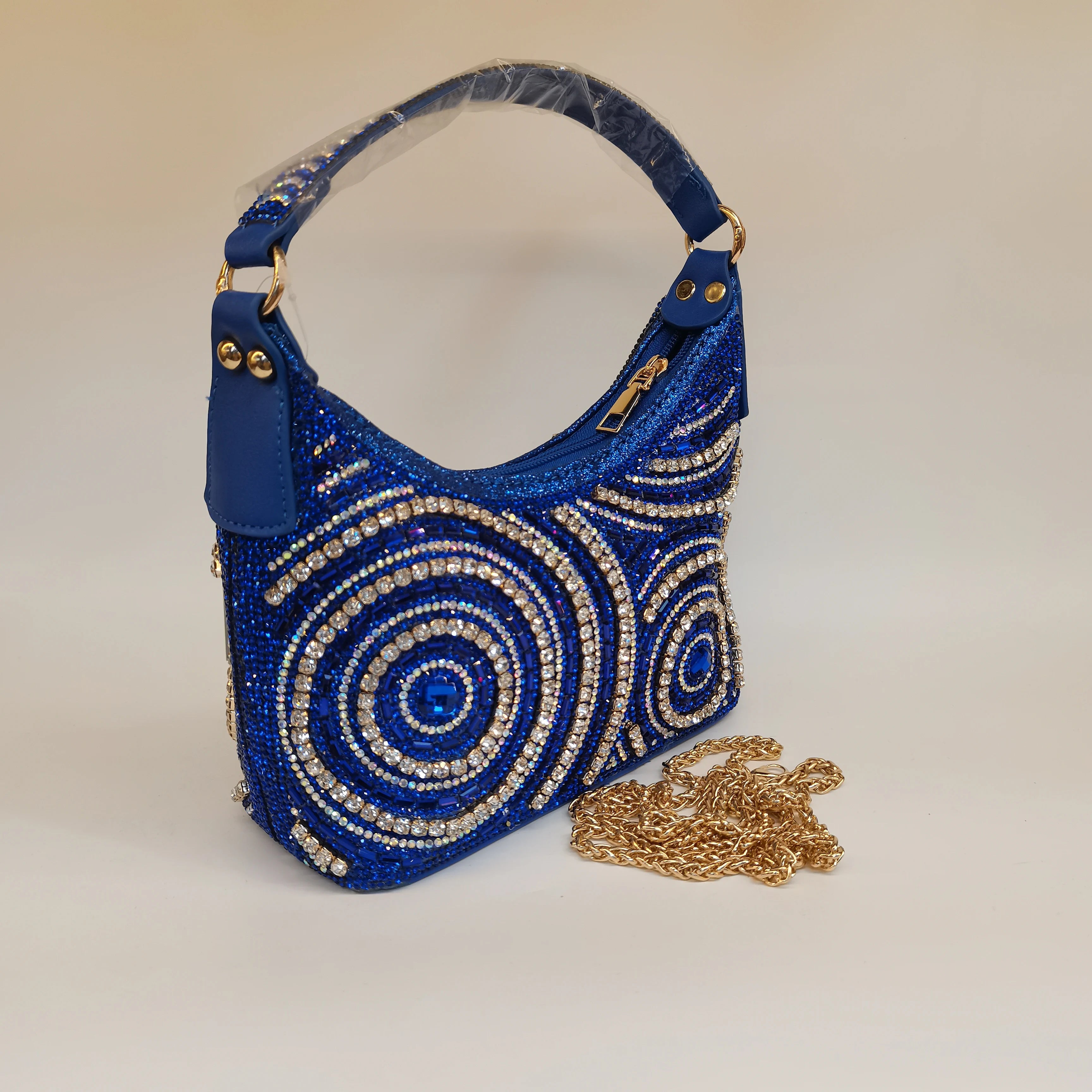 Hot Popular Women Rhinestone Evening Bag New Fashion Handbag Clutch Embellished Long Chain Bag Casual Bag F5-405-1