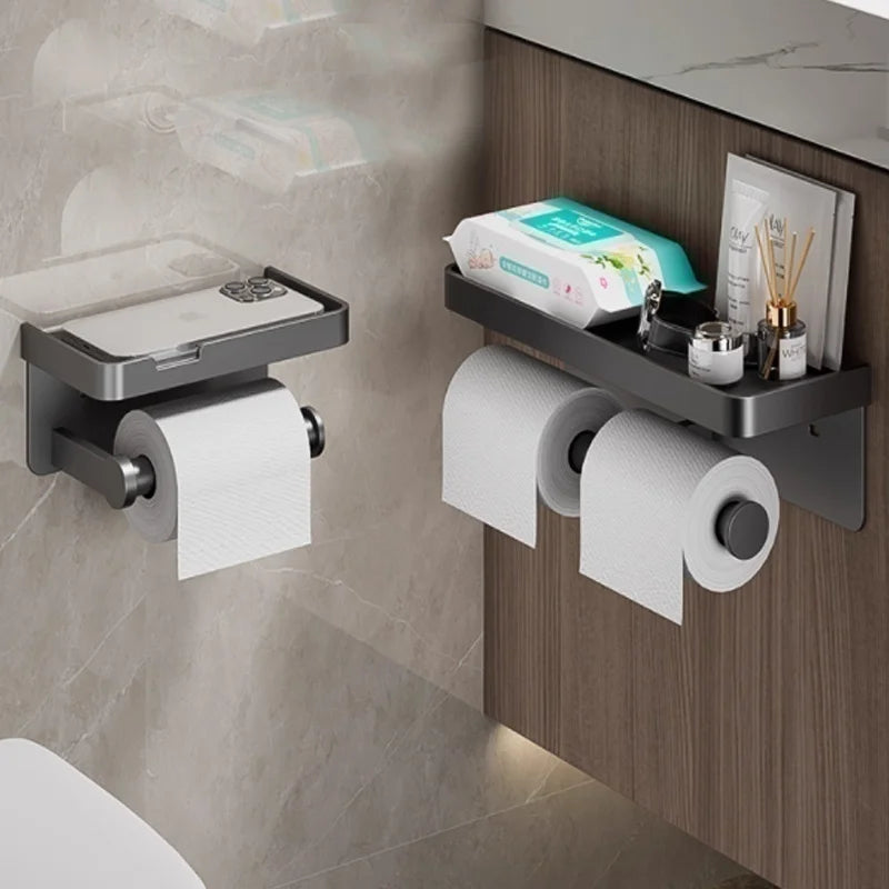 Toilet phone holder, toilet tissue box, wall mounted storage rack, toilet waterproof tissue tube holder