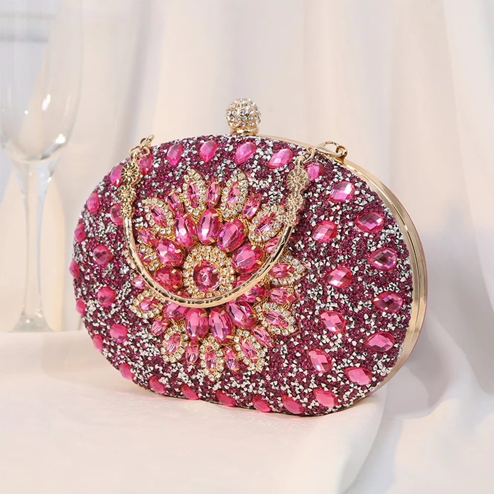 2023 Diamond Women Luxury Clutch Evening Bag Wedding Crystal Ladies Cell Phone Pocket Purse Female Sparkly Wallet for Party Gift