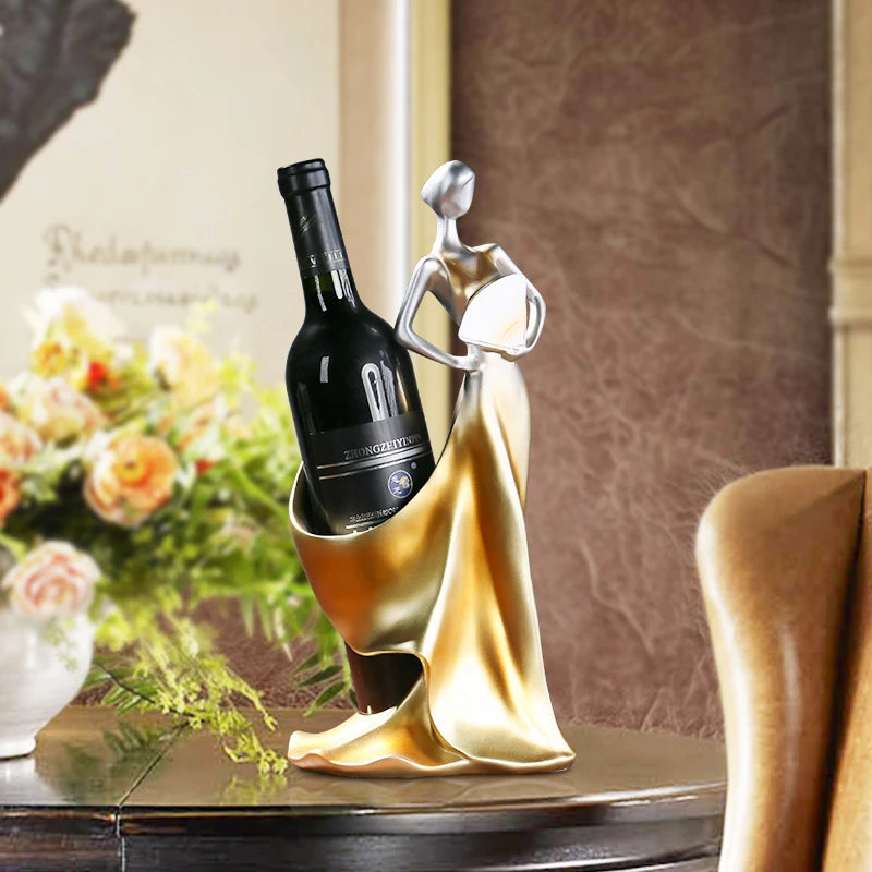 European Style Wine Rack, Girl Bottle Holder, Home Dรฉcor, Living Room Wine Cabinet, Decorative Pieces, Creative Ornament