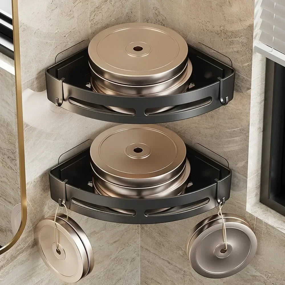 1/2/3PCS No Punching Required Bathroom Shampoo Holder Shower Caddy Shelves Household Storage Shelf Towel Holder Shelves