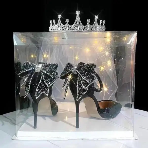 Crystal Shoes Sandals Ladies Beige High Heels Bling Bling 2025 Ornaments African Spring 12cm Silver Bridal Latest Wedding Pumps