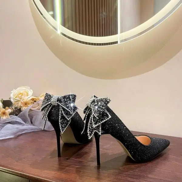 Crystal Shoes Sandals Ladies Beige High Heels Bling Bling 2025 Ornaments African Spring 12cm Silver Bridal Latest Wedding Pumps