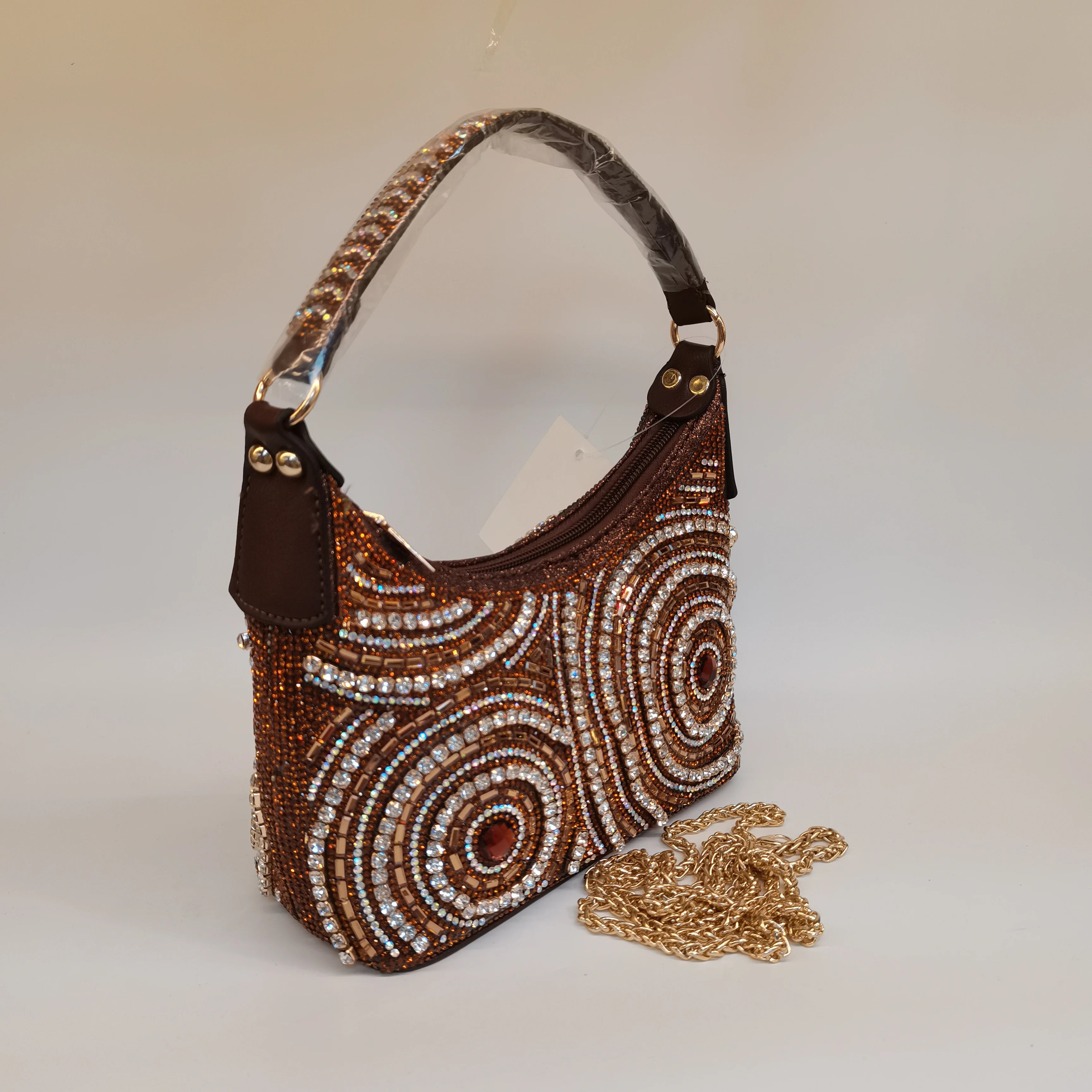 Hot Popular Women Rhinestone Evening Bag New Fashion Handbag Clutch Embellished Long Chain Bag Casual Bag F5-405-1