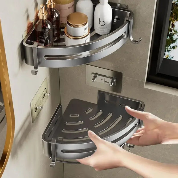 1/2/3PCS No Punching Required Bathroom Shampoo Holder Shower Caddy Shelves Household Storage Shelf Towel Holder Shelves