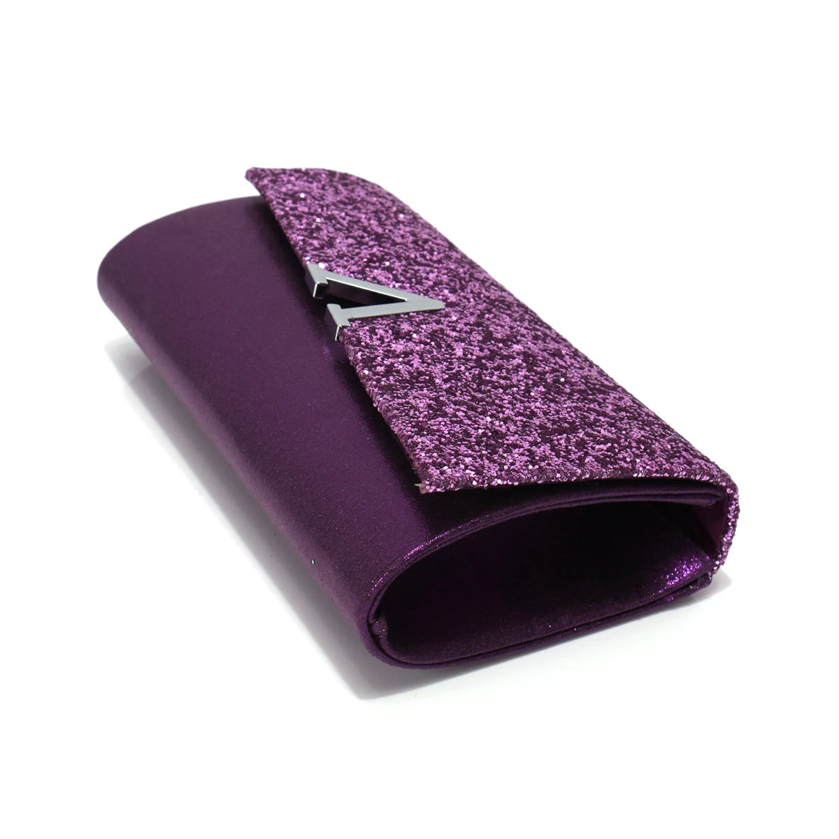V Design Metal Chain Glamorous Design Evening Bags Envelope Shaped Sequins Handbags For Prom Dinner Wedding Banquet Purse