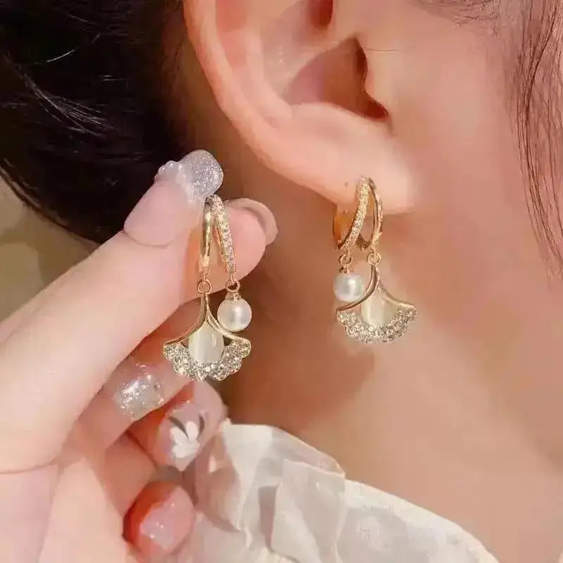 925 Silver Needle Korean Fashion Pearl Tassel Earrings For Women Jewelry 2025 Trending New Luxury Women&