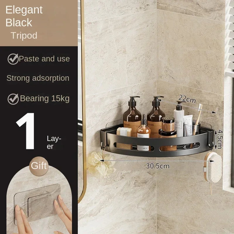 1/2/3PCS No Punching Required Bathroom Shampoo Holder Shower Caddy Shelves Household Storage Shelf Towel Holder Shelves