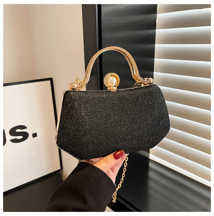 Solid Color Versatile Evening Bags Chains Hasp 2025 New High Quality Bags for Women Personality Simple Crossbody Bags