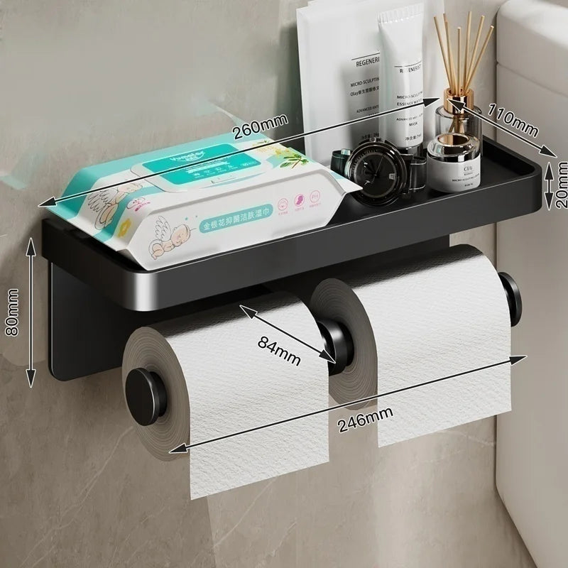 Toilet phone holder, toilet tissue box, wall mounted storage rack, toilet waterproof tissue tube holder