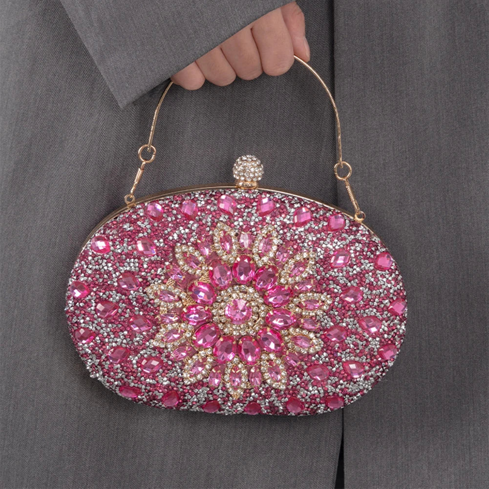 2023 Diamond Women Luxury Clutch Evening Bag Wedding Crystal Ladies Cell Phone Pocket Purse Female Sparkly Wallet for Party Gift