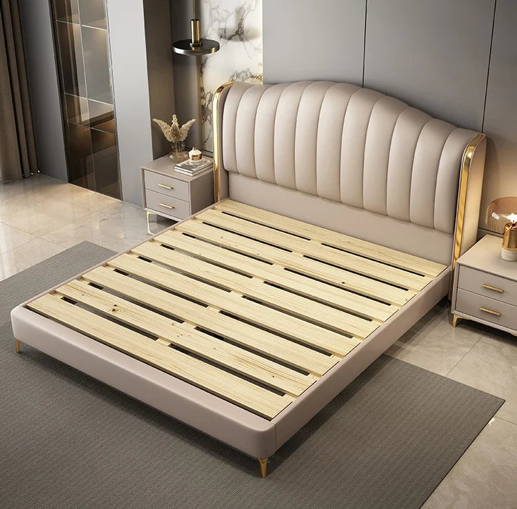 king Size Bed Up-holstered Home Queen Cama Matrimonial Modernas Bedroom Furniture Lit Complet Letto Luxury Bed Frame Wooden Bett