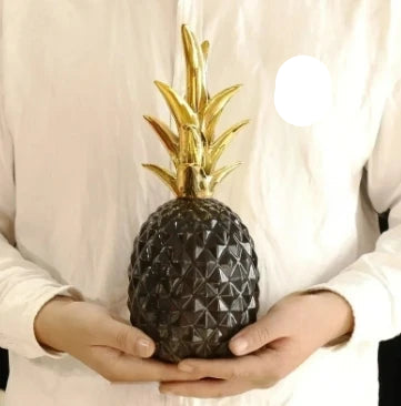 Nordic Light Luxury Ceramic Pineapple Golden Creative Home Living Room Porch Model Room Soft Decoration Wedding Gift Decor