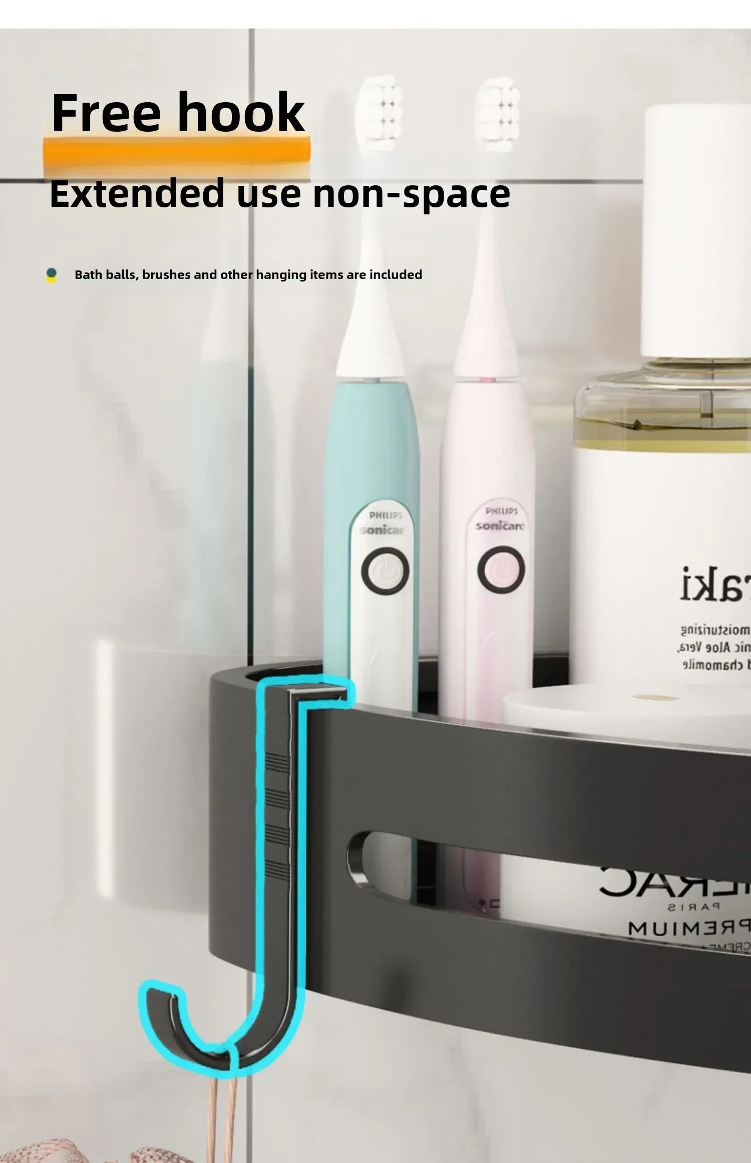 1/2/3PCS No Punching Required Bathroom Shampoo Holder Shower Caddy Shelves Household Storage Shelf Towel Holder Shelves