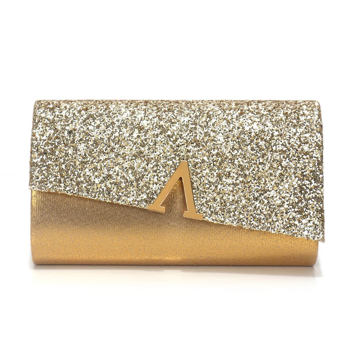 V Design Metal Chain Glamorous Design Evening Bags Envelope Shaped Sequins Handbags For Prom Dinner Wedding Banquet Purse