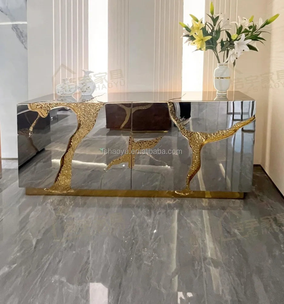Chicago Furniture Italian Design Luxury Classic Dining Table Set Classic Oval Metal Kitchen Dining Table
