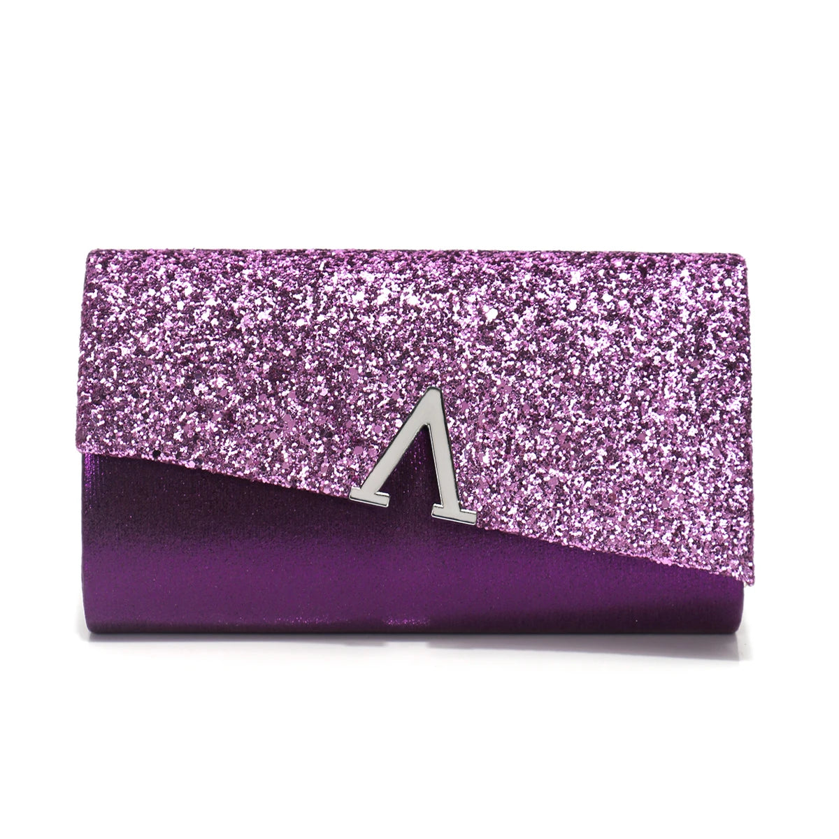 V Design Metal Chain Glamorous Design Evening Bags Envelope Shaped Sequins Handbags For Prom Dinner Wedding Banquet Purse