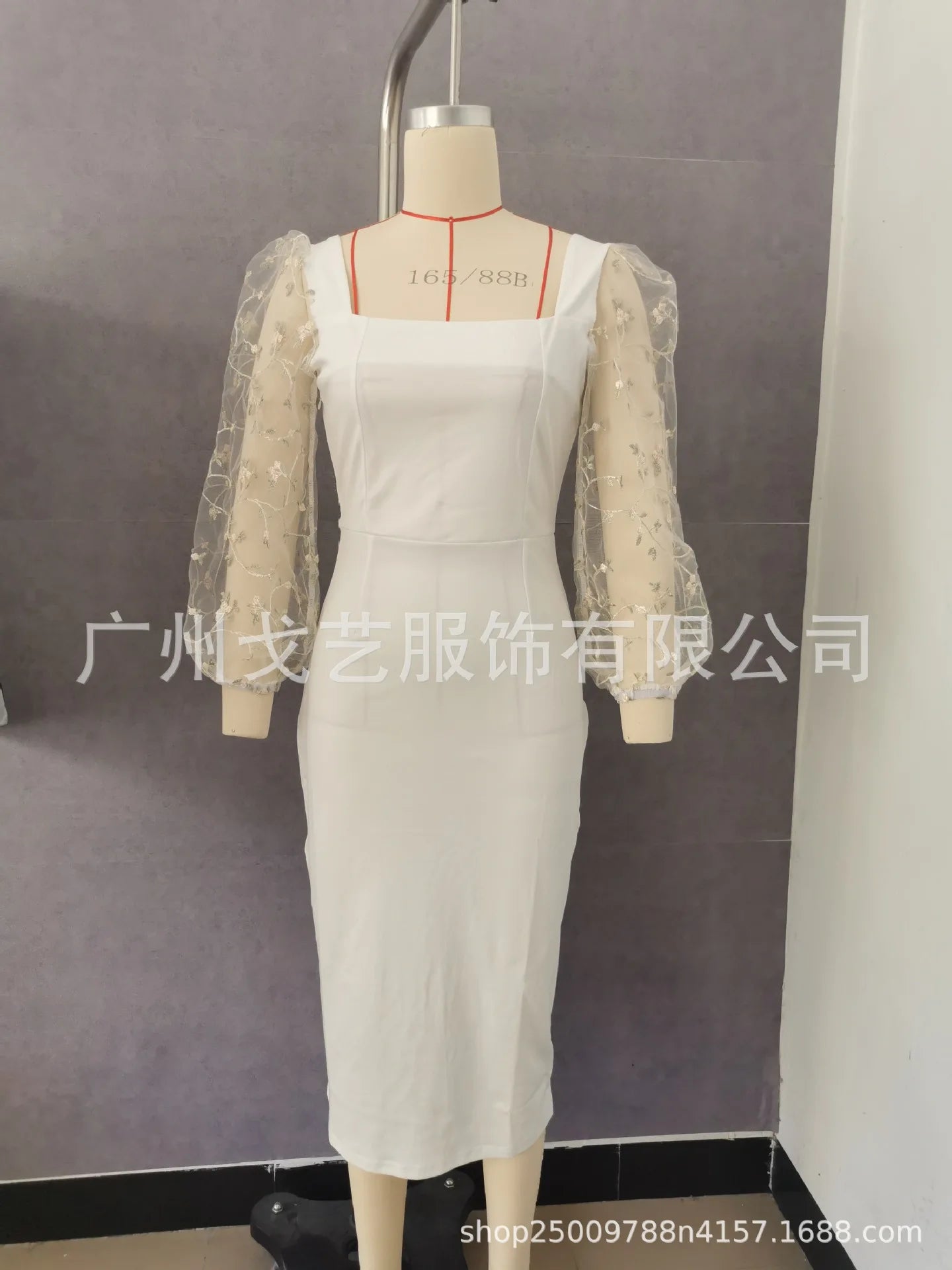 Elegant Dresses 2025 Woman Temperament Vestidos Largos French Dress Simple Style Solid Color Package Hip Patchwork Puff Sleeves