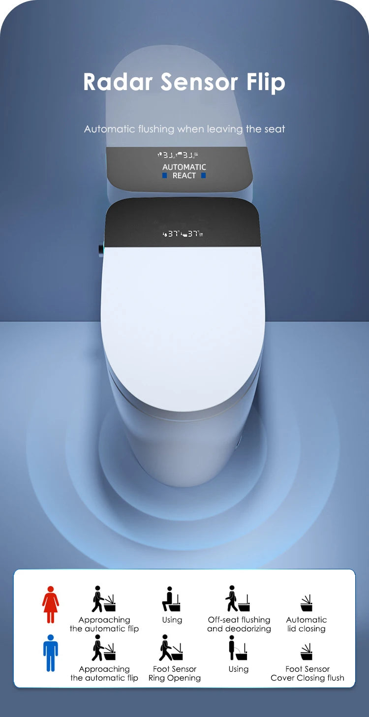 Intelligent Toilet, Wireless Remote Control, Floor Vent Intelligent Toilet, Intelligent Toilet with Cistern, Domestic Commercial