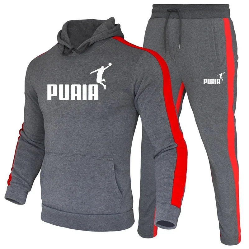 Men Tracksuit Hoodie Sweatpants Fall Winter Daily Casual Sporty Jogging Suit Gym Fitness Hooded Sweatshirt Outfits Men&