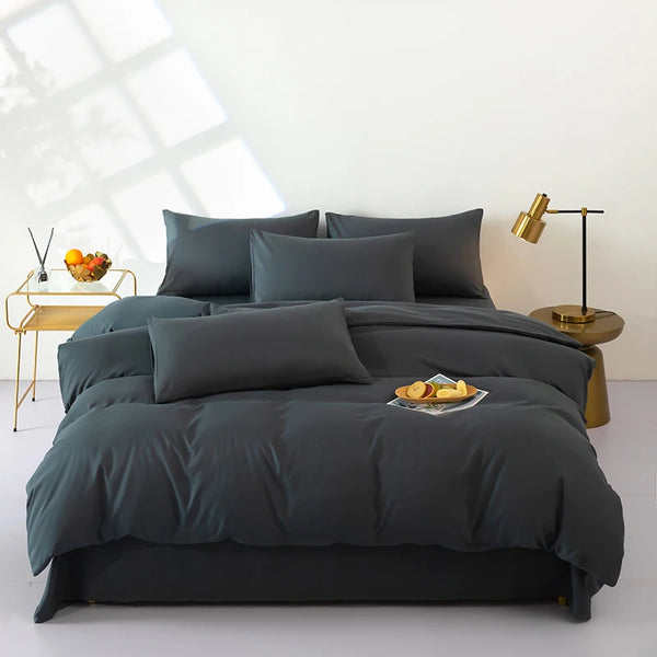 Bonenjoy Bedding Solid Color Bed Sheet Set Brushed Bedclothes Single/Double/Queen Size Bed Linen Set Home Quilt Cover Set ์ด๋ถ์ธํธ
