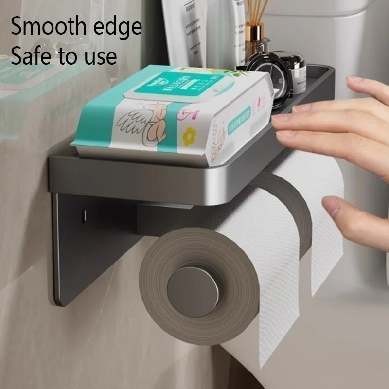 Toilet phone holder, toilet tissue box, wall mounted storage rack, toilet waterproof tissue tube holder