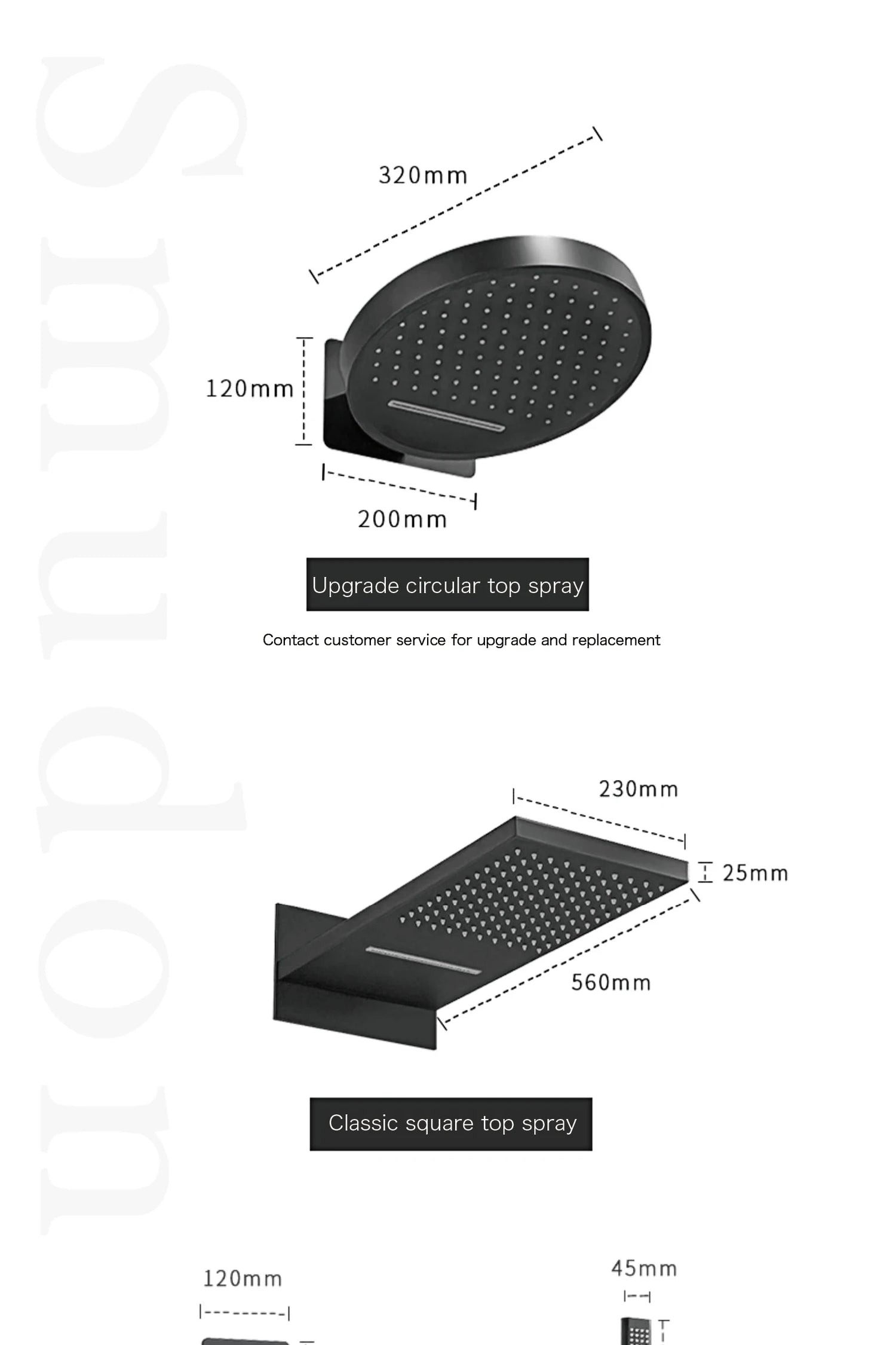 Luxury black shower system with wall mounted design LED digital display for dual control of hot & cold Simple bathroom Tap