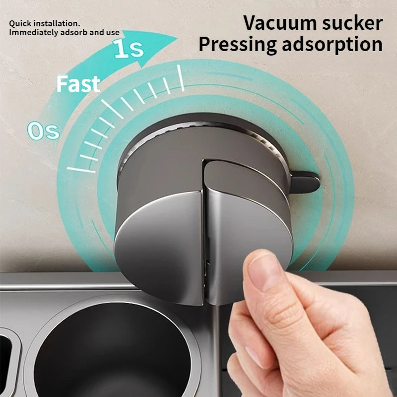 Wall-Mounted Bathroom Storage Rack With Suction Cup Toilet Brush No Drilling Required - New Toilet Brush For Spotless Cleaning