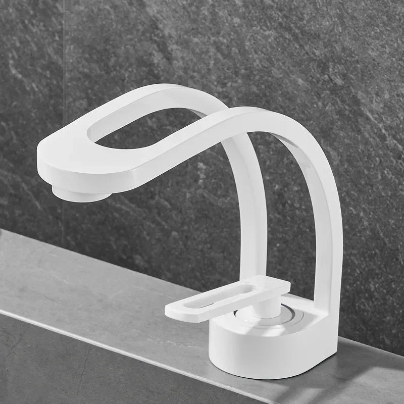 Bathroom Mixer Tap Black Grey White Gold Wash basin Faucet Single Handle Hot and Cold Lavotory Faucet