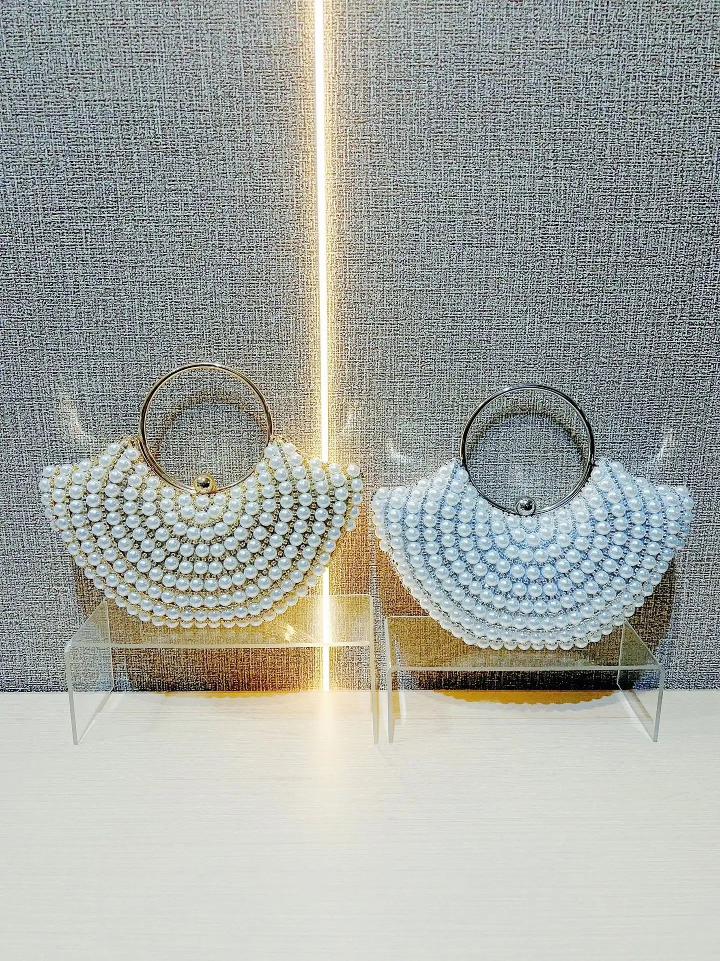 Luxurious Design Sparkling Banquet Clutch Bag Fashion Pearl inlay Wedding Handbag Lady Chain Shoulder Bag New Clutch Purse