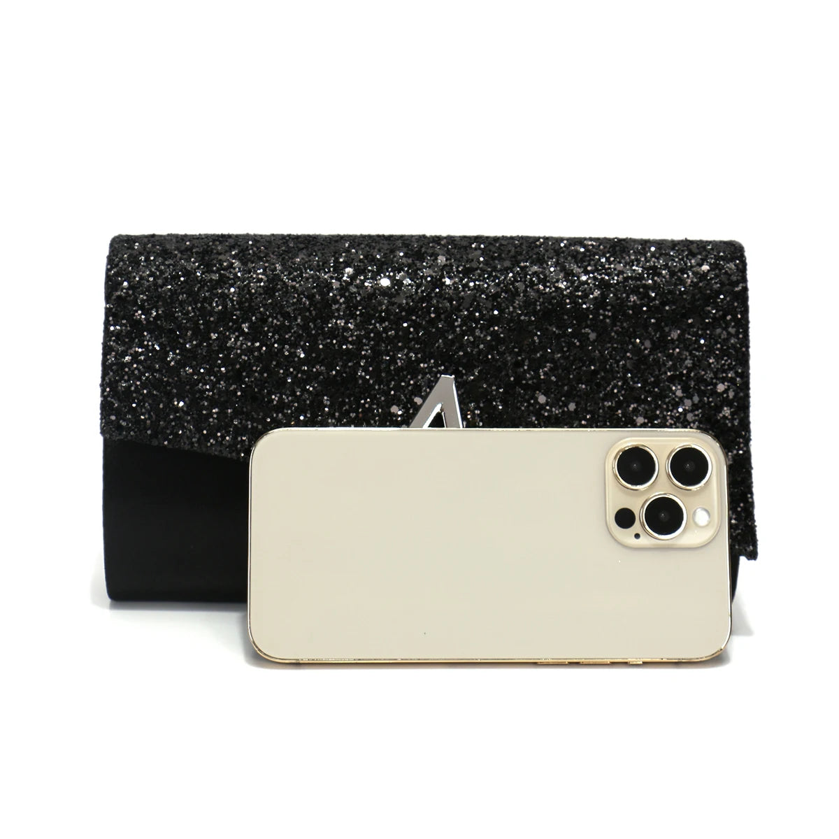 V Design Metal Chain Glamorous Design Evening Bags Envelope Shaped Sequins Handbags For Prom Dinner Wedding Banquet Purse