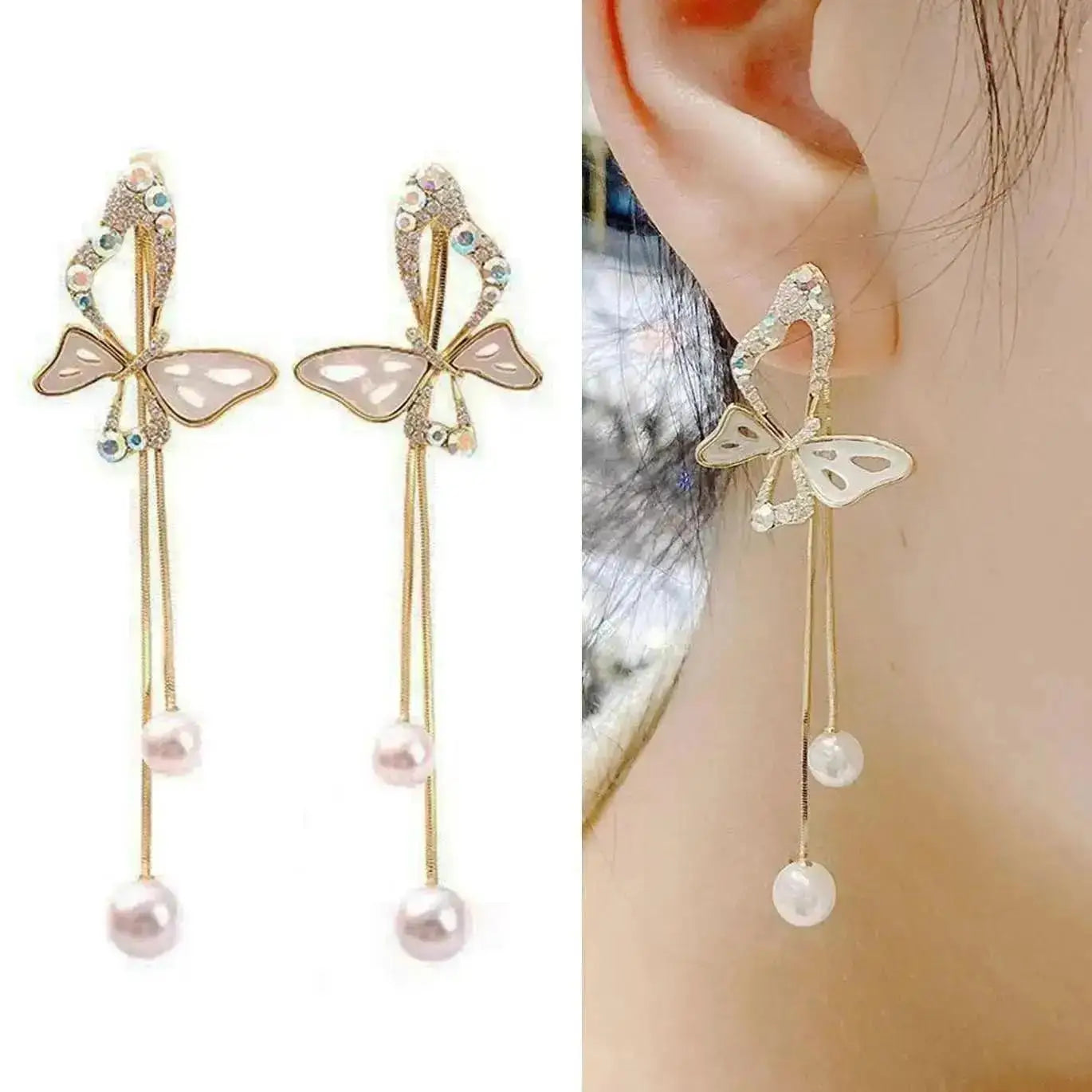 925 Silver Needle Korean Fashion Pearl Tassel Earrings For Women Jewelry 2025 Trending New Luxury Women&