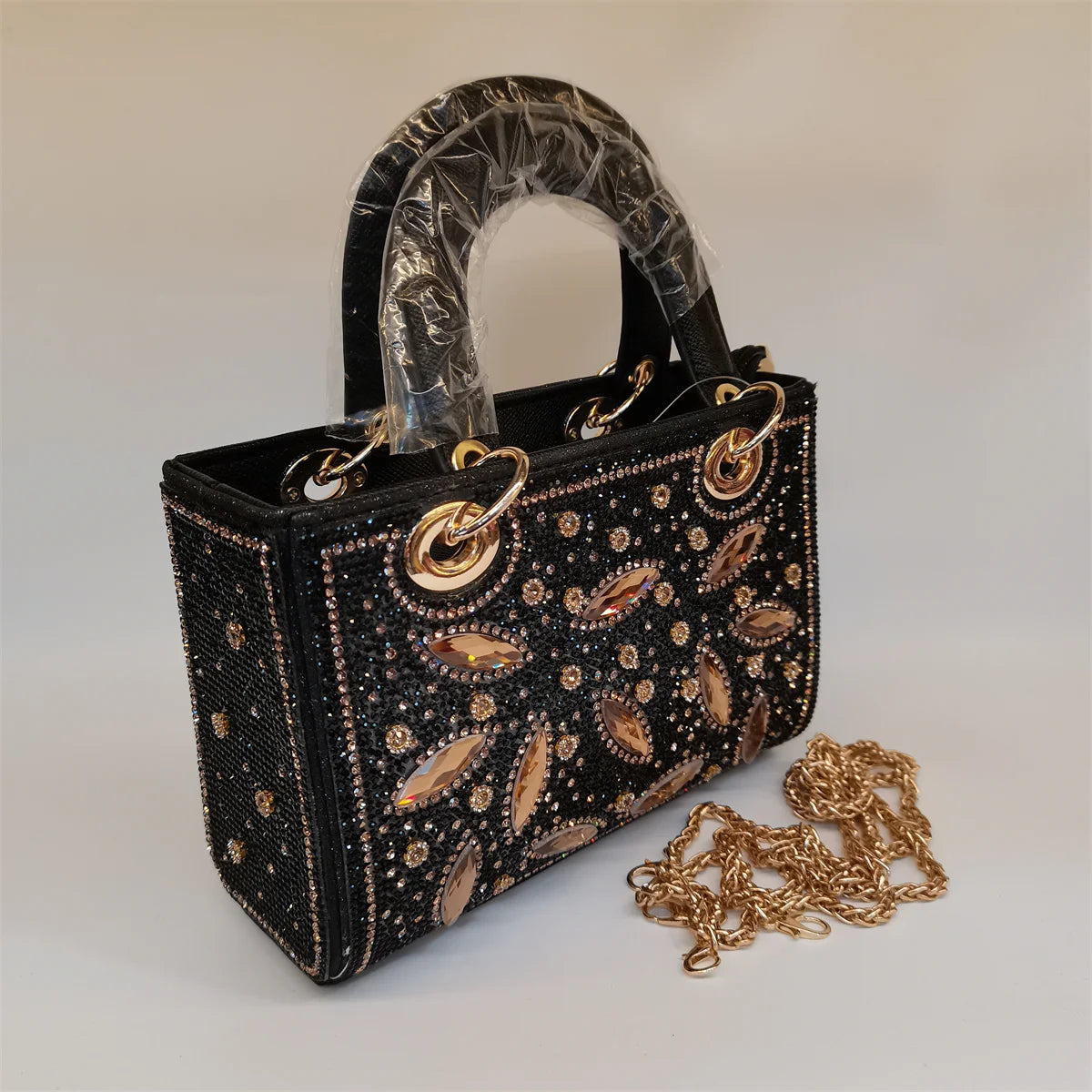 Hot Popular Women Rhinestone Evening Bag New Fashion Handbag Clutch Embellished Long Chain Bag Casual Bag F5-405-1