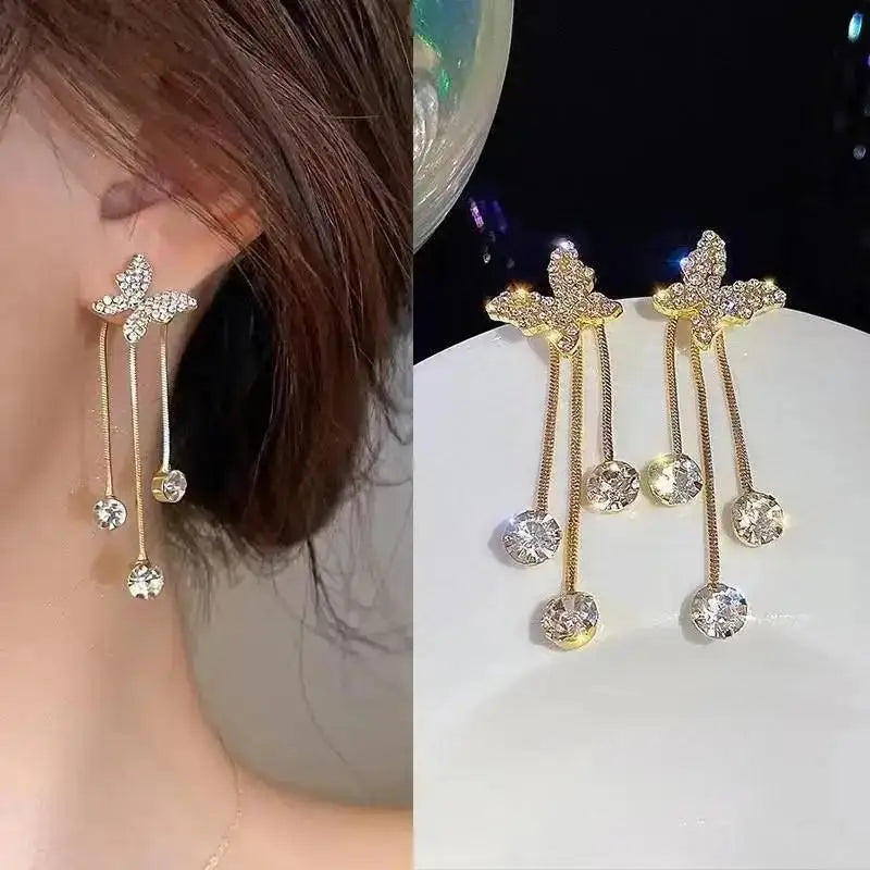 925 Silver Needle Korean Fashion Pearl Tassel Earrings For Women Jewelry 2025 Trending New Luxury Women&