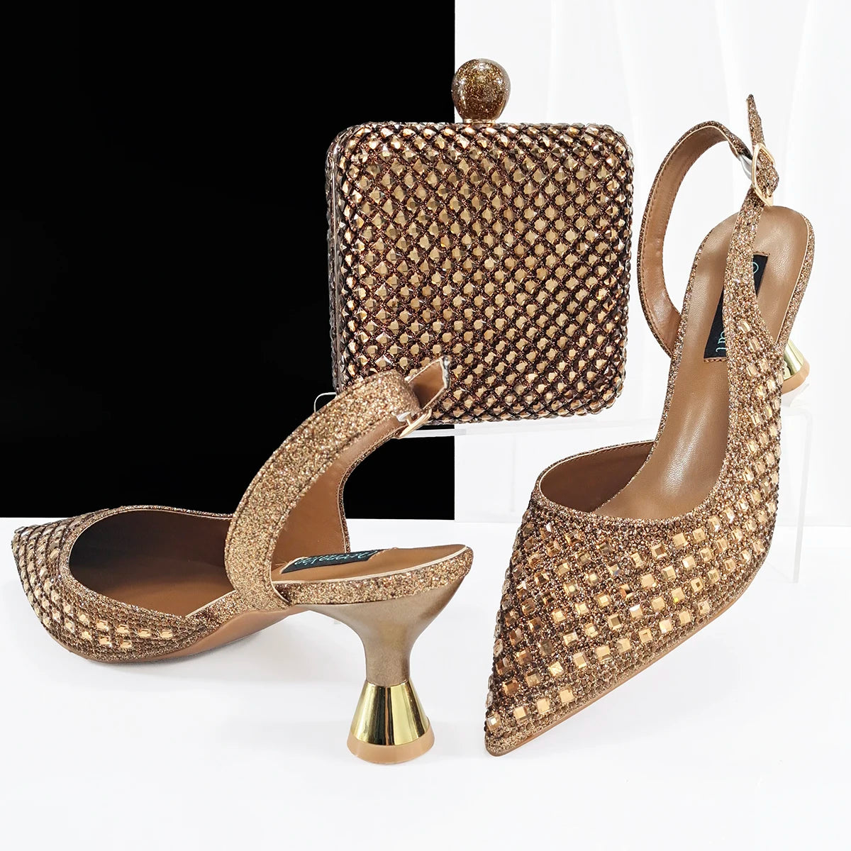 doershow Charming Shoes And Bag Matching Set With silver Hot Selling Women Italian Shoes And Bag Set For Party Wedding! SQ1-1