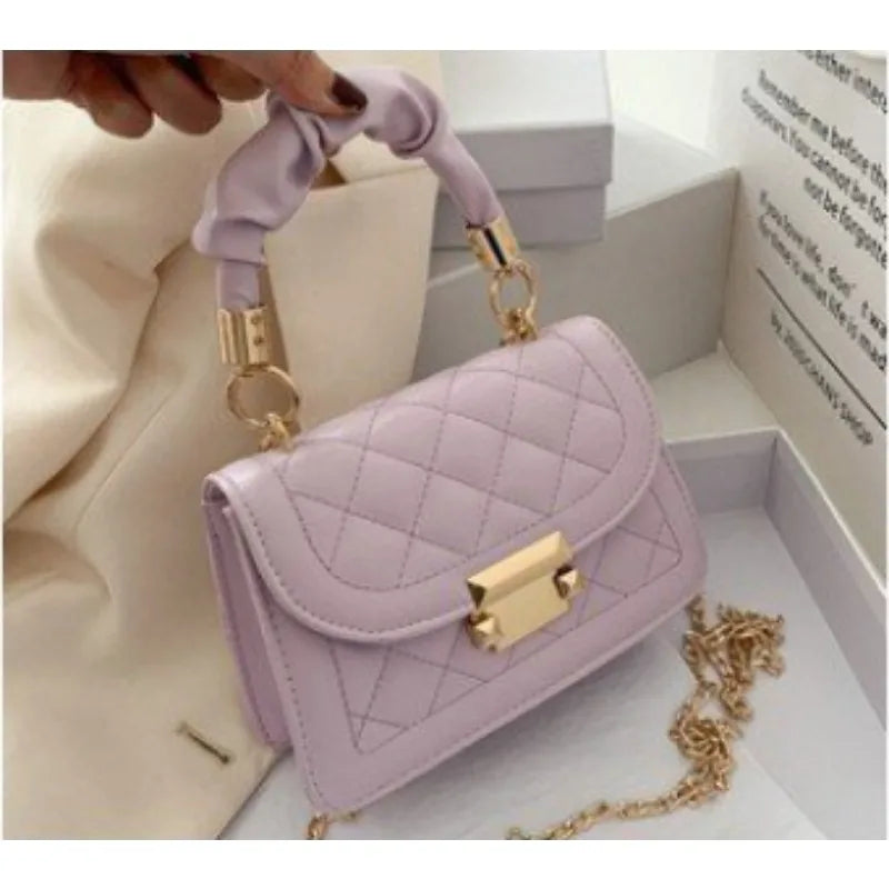 Grid pattern tote bag women&