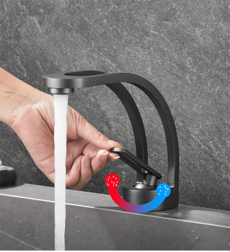 Bathroom Mixer Tap Black Grey White Gold Wash basin Faucet Single Handle Hot and Cold Lavotory Faucet