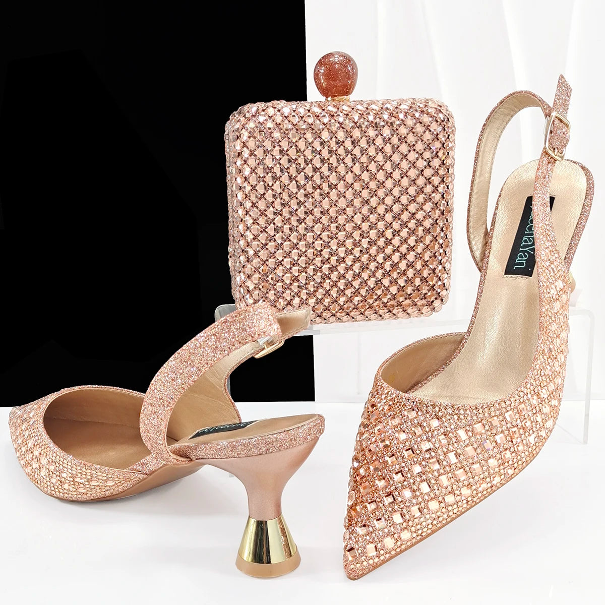 doershow Charming Shoes And Bag Matching Set With silver Hot Selling Women Italian Shoes And Bag Set For Party Wedding! SQ1-1