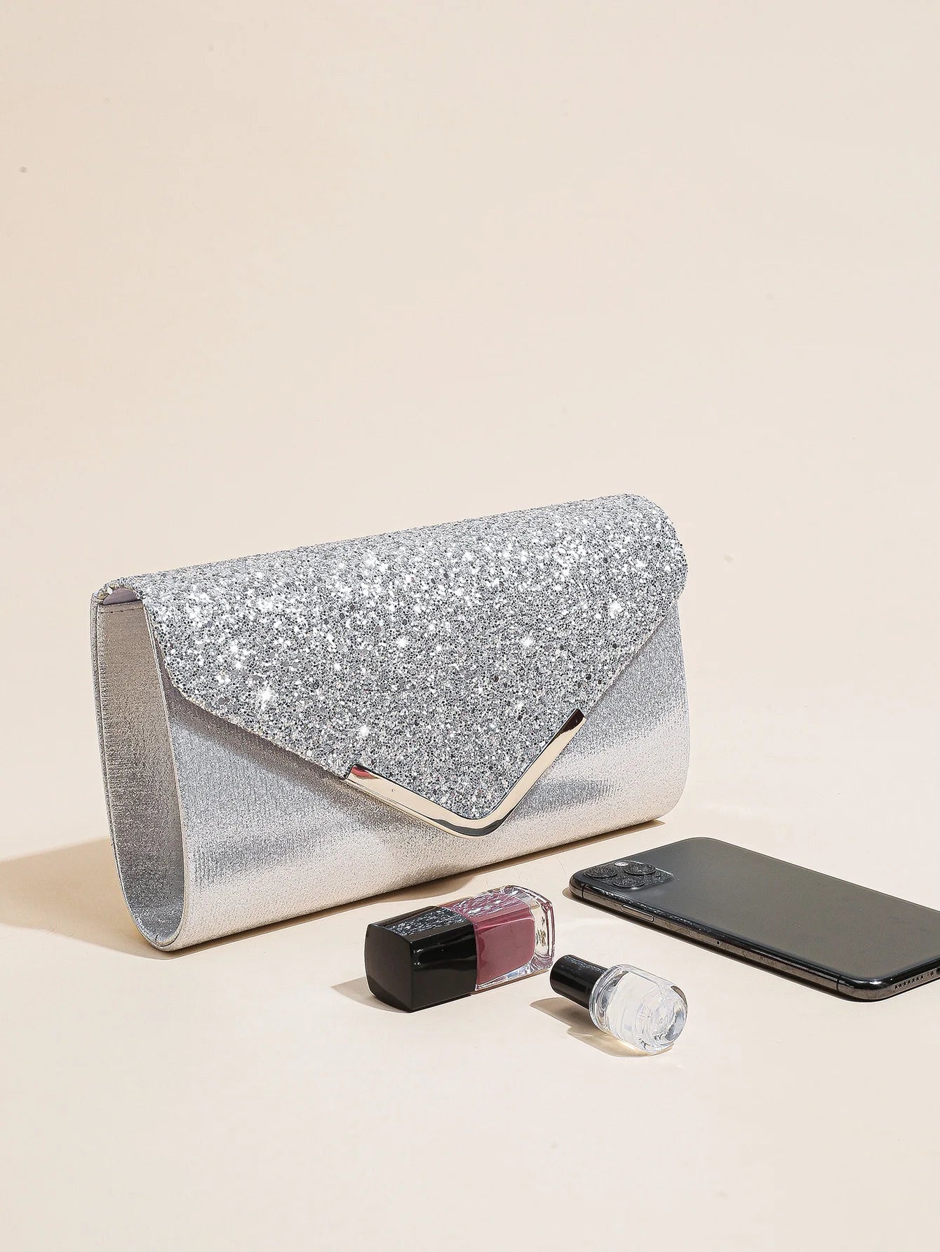 Women Evening Envelope Handbag Prom Sequin Clutch Purse chain Shoulder Cross Body Bag For Party