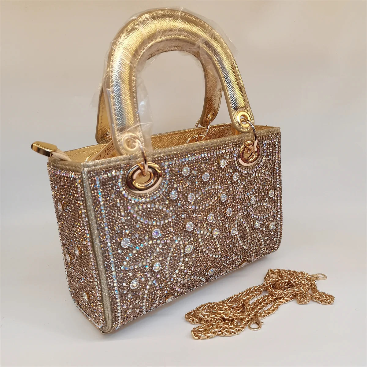 Hot Popular Women Rhinestone Evening Bag New Fashion Handbag Clutch Embellished Long Chain Bag Casual Bag F5-405-1