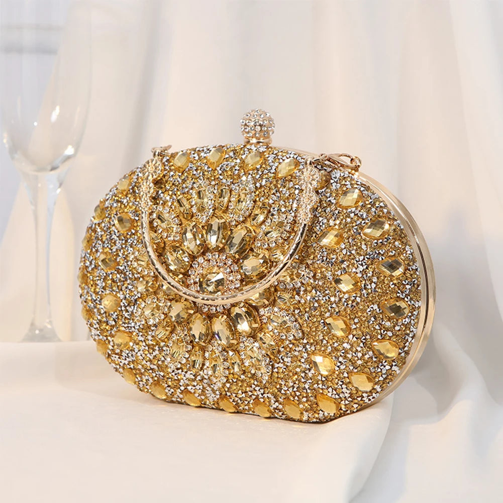 2023 Diamond Women Luxury Clutch Evening Bag Wedding Crystal Ladies Cell Phone Pocket Purse Female Sparkly Wallet for Party Gift